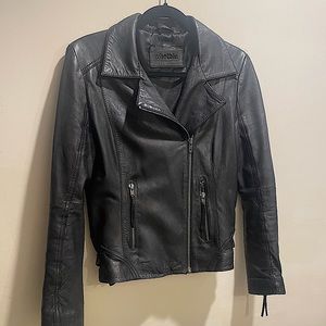 Whet Blu Women's Asymmetrical Zipper Leather Jacket